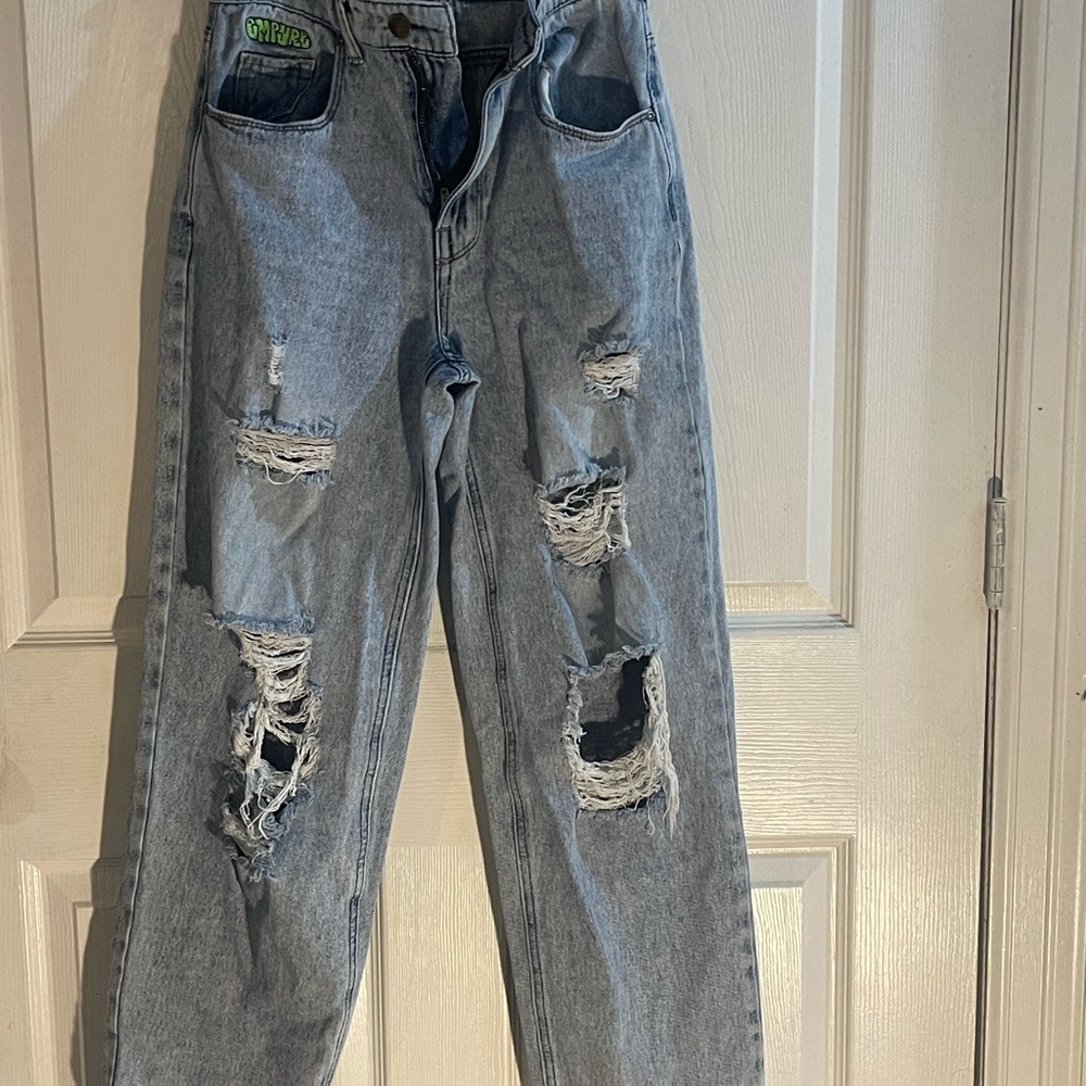Empyre Distressed Blue Flare Jeans